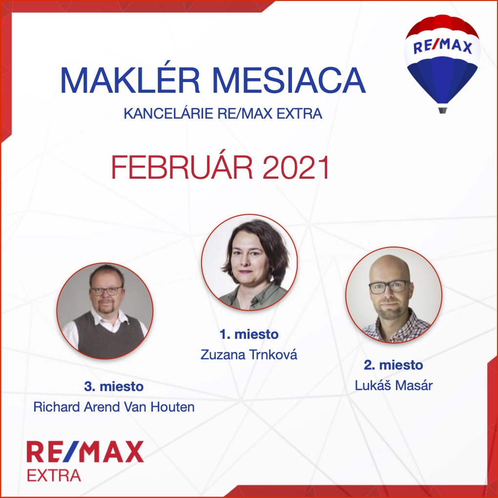 realitný maklér - Najlepší realitny maklér za MESIAC FEBRUÁR - 2021 - reallitná kancelária Trenčín a Žilina 1